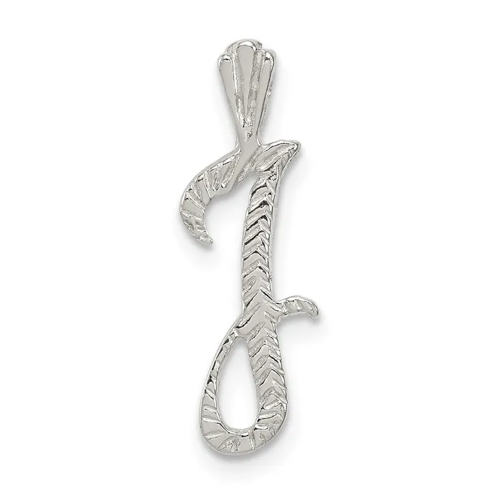 Sterling Silver Polished Textured Letter J Initial Chain Slide TreasureFineJewelers Necklaces Sterling Silver Polished Textured Letter J Initial Chain Slide TreasureFineJewelers Necklaces