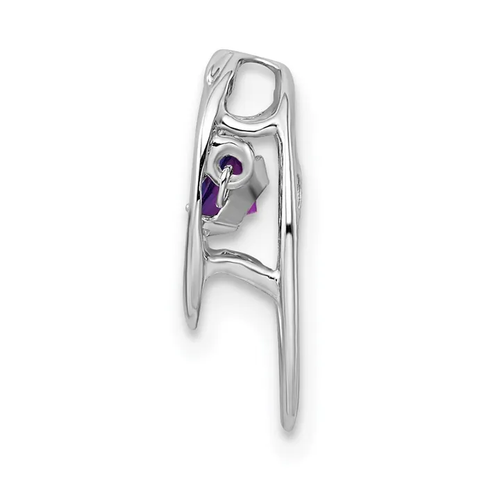 Sterling Silver Rhodium Amethyst Birthstone Vibrant Chain Slide TreasureFineJewelers Necklaces