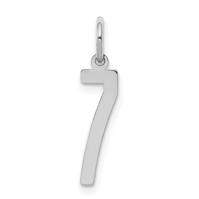 Sterling SilverRhodiumplated Elongated Polished Number 7 Charm TreasureFineJewelers Rings Sterling SilverRhodiumplated Elongated Polished Number 7 Charm TreasureFineJewelers Rings