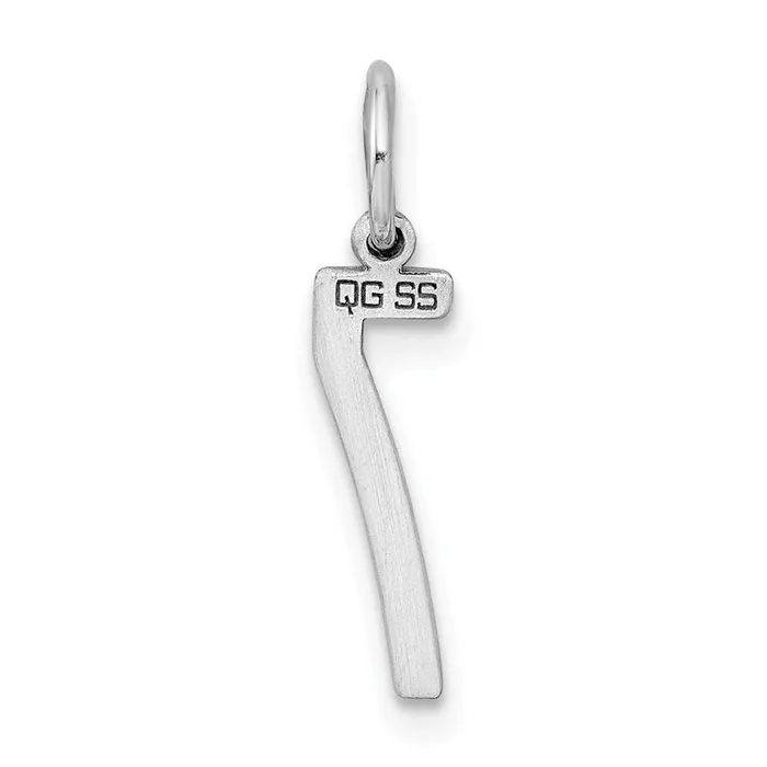 Sterling SilverRhodiumplated Elongated Polished Number 7 Charm TreasureFineJewelers Rings