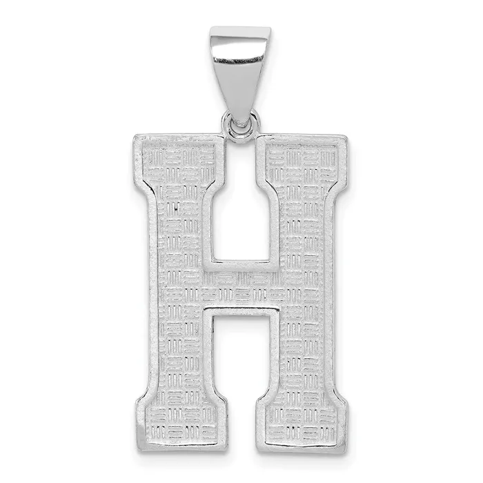 Sterling Silver Rhodiumplated Letter H Initial Pendant TreasureFineJewelers Necklaces Sterling Silver Rhodiumplated Letter H Initial Pendant TreasureFineJewelers Necklaces