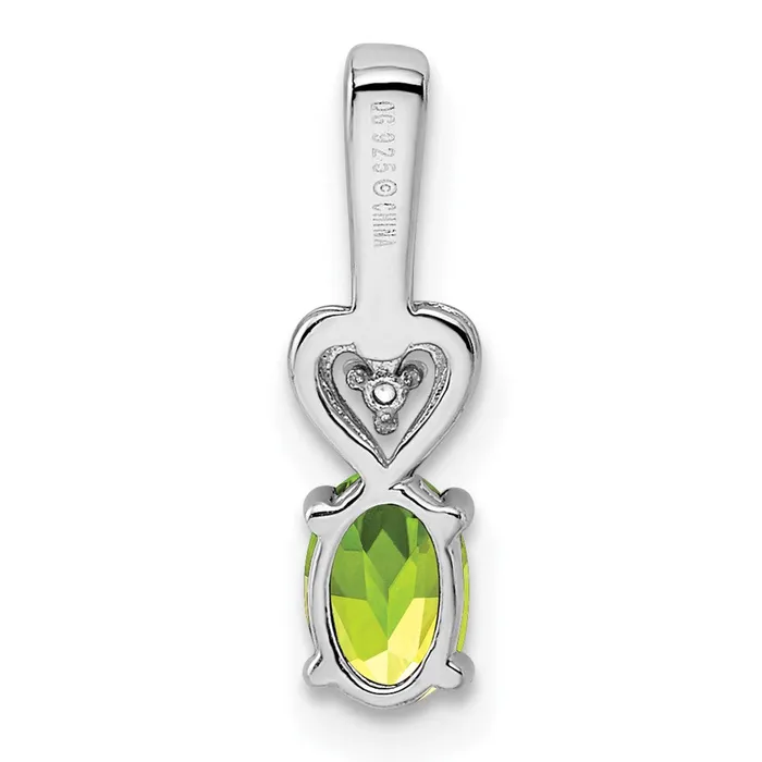 Sterling Silver Rhodiumplated Peridot Diam Pendant TreasureFineJewelers Necklaces