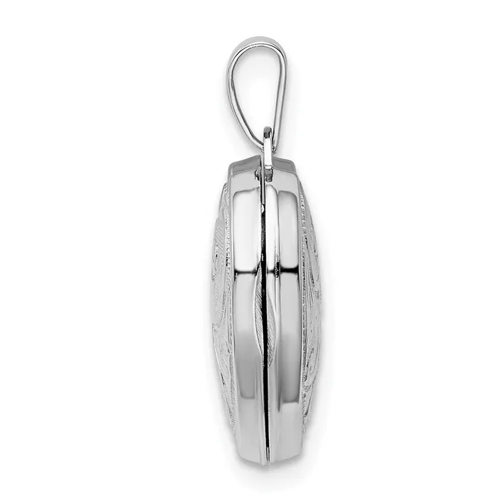 Sterling Silver Rhodiumplated Polished 15mm Heart Patterned Locket TreasureFineJewelers Rings