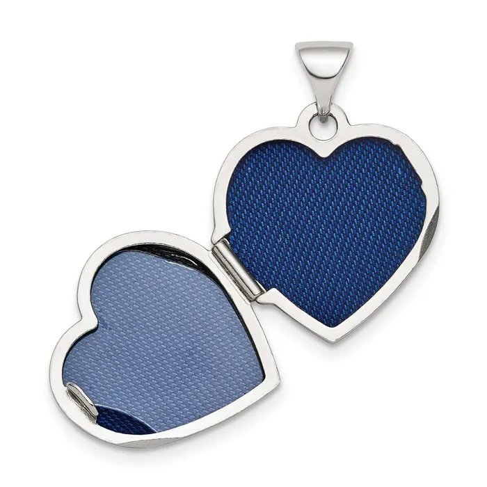 Sterling Silver Rhodiumplated Polished 15mm Heart Patterned Locket TreasureFineJewelers Rings