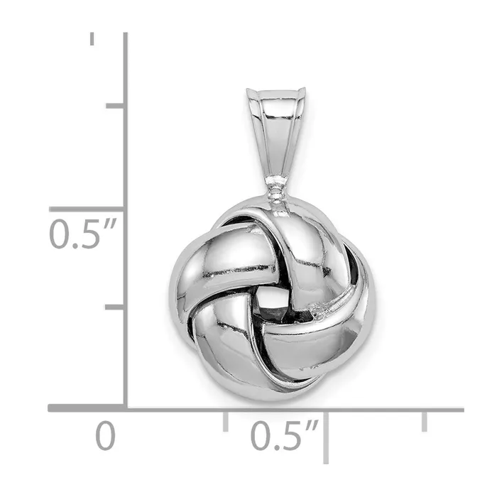 Sterling Silver Rhodiumplated Polished Love Knot Pendant TreasureFineJewelers Necklaces