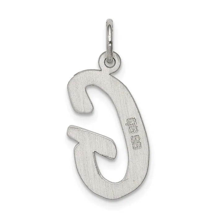 Sterling Silver Rhodiumplated Script Letter G Initial Charm TreasureFineJewelers Necklaces