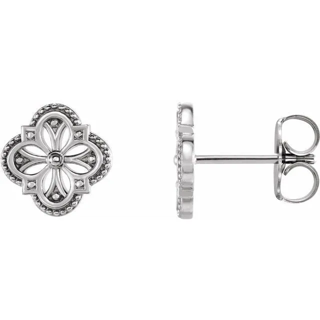 Sterling Silver VintageInspired Clover Earrings TreasureFineJewelers Earrings Sterling Silver VintageInspired Clover Earrings TreasureFineJewelers Earrings