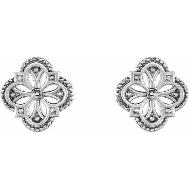 Sterling Silver VintageInspired Clover Earrings TreasureFineJewelers Earrings