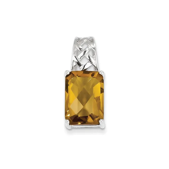 Sterling Silver Whiskey Quartz Pendant TreasureFineJewelers Necklaces