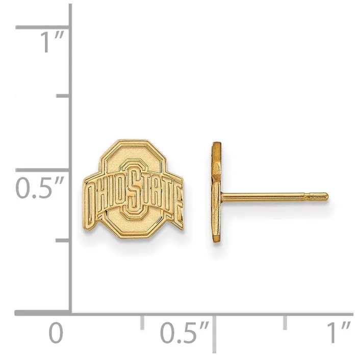 TreasureFineJewelers 10K Yellow Gold Ohio State University XS Post Earrings Earrings