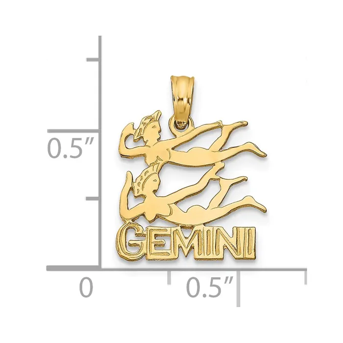 TreasureFineJewelers 14K GEMINI Charm Charm Necklaces