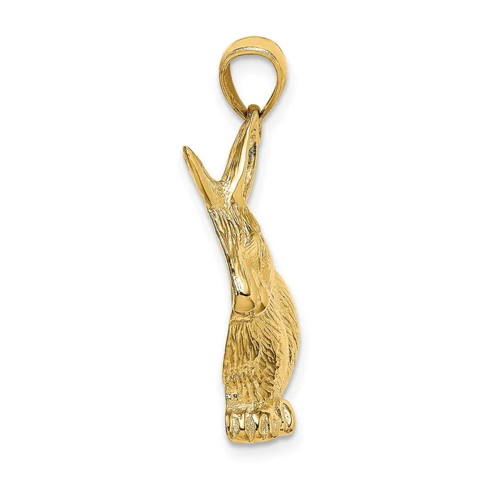 TreasureFineJewelers 14K Textured Sitting Rabbit Charm Charm Necklaces