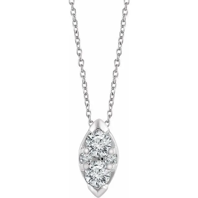 TreasureFineJewelers 14K White Gold 18 CTW Natural Diamond 1618 Necklace Necklaces TreasureFineJewelers 14K White Gold 18 CTW Natural Diamond 1618 Necklace Necklaces