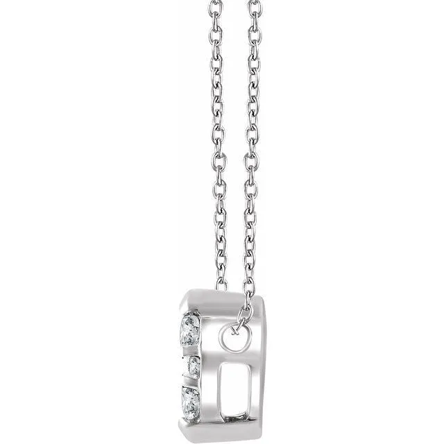 TreasureFineJewelers 14K White Gold 18 CTW Natural Diamond 1618 Necklace Necklaces