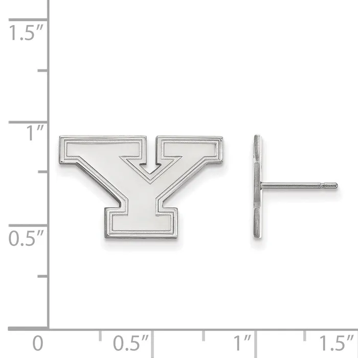 TreasureFineJewelers 14K White Gold Youngstown State University Small Post Earrings Earrings