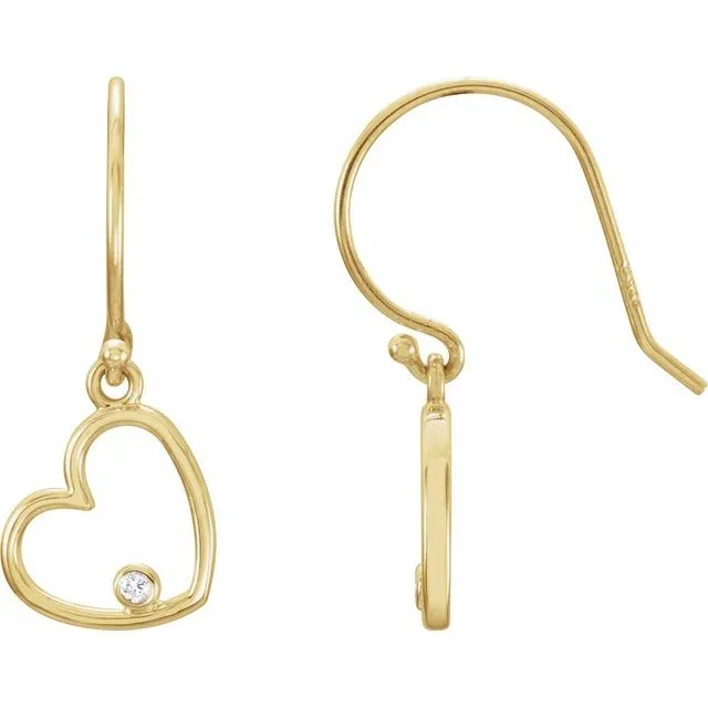 TreasureFineJewelers 14K Yellow 03 CTW Diamond Heart Earrings Earrings
