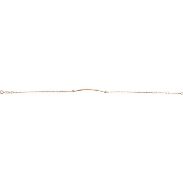 TreasureFineJewelers Bracelets 14K Rose Curved Bar 6 127 12 Bracelet