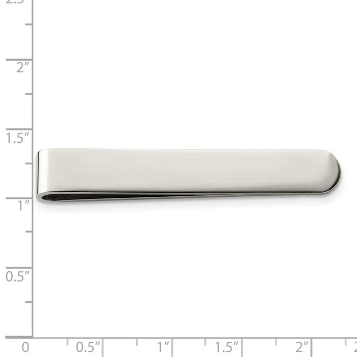 TreasureFineJewelers Bracelets Chisel Stainless Steel Polished Tie Bar Money Clip