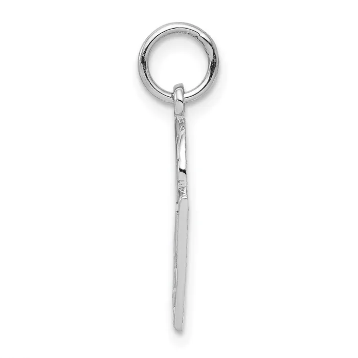 TreasureFineJewelers Charm Necklaces 10K White Gold Basketball and Net Charm