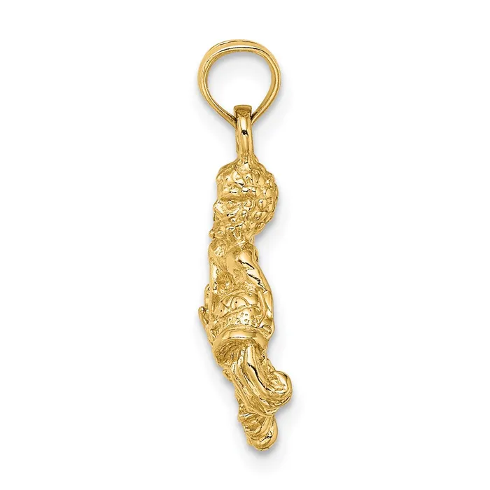 TreasureFineJewelers Charm Necklaces 14k 3D Aquarius Zodiac Charm