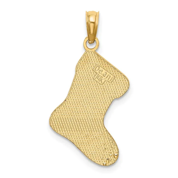 TreasureFineJewelers Charm Necklaces 14K Enamel HO HO HO Christmas Stocking Charm