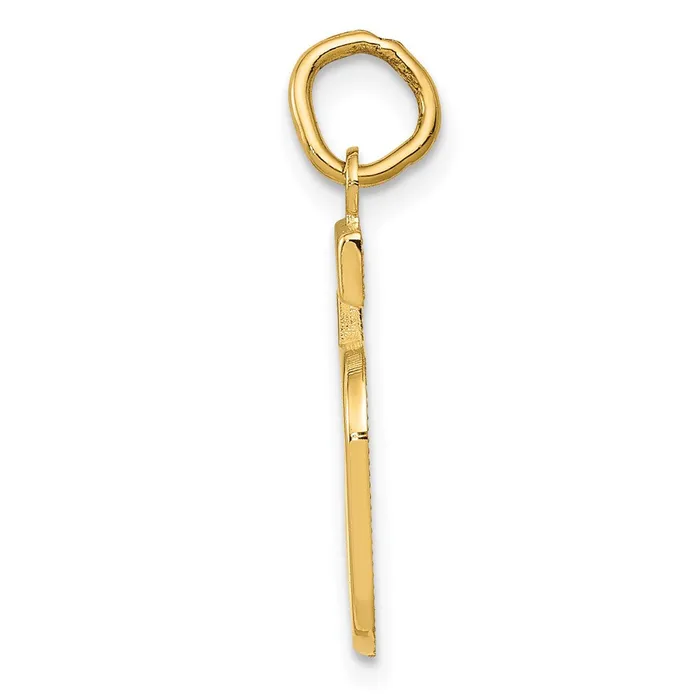 TreasureFineJewelers Charm Necklaces 14k Medium Polished Number 5 Charm