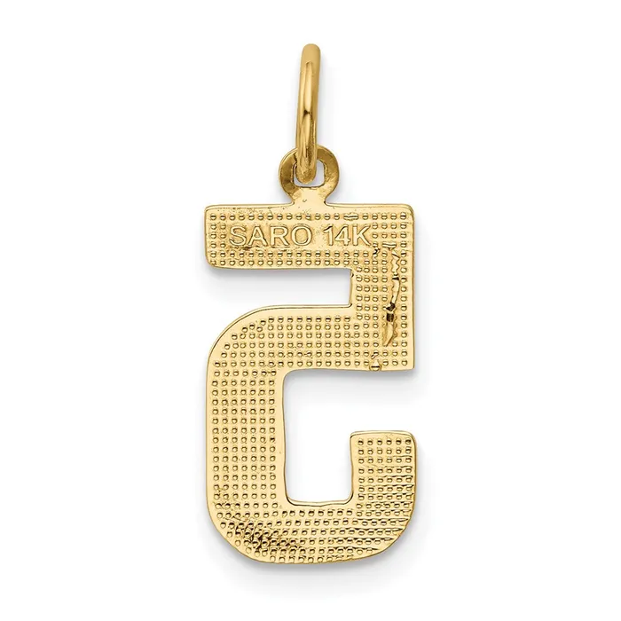 TreasureFineJewelers Charm Necklaces 14k Medium Polished Number 5 Charm