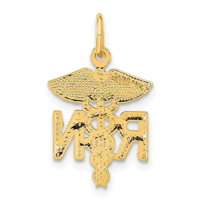 TreasureFineJewelers Charm Necklaces 14k RN Nurse Charm