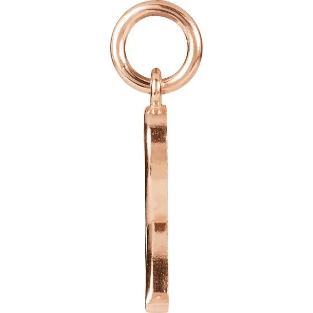TreasureFineJewelers Charm Necklaces 14K Rose Gold Breast Cancer Awareness Ribbon Charm