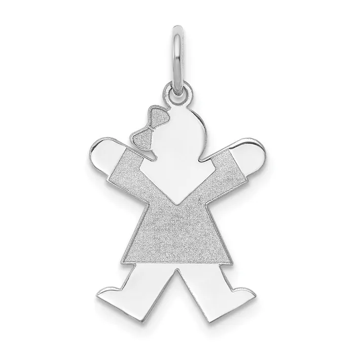 TreasureFineJewelers Charm Necklaces 14k White Gold Kid Charm