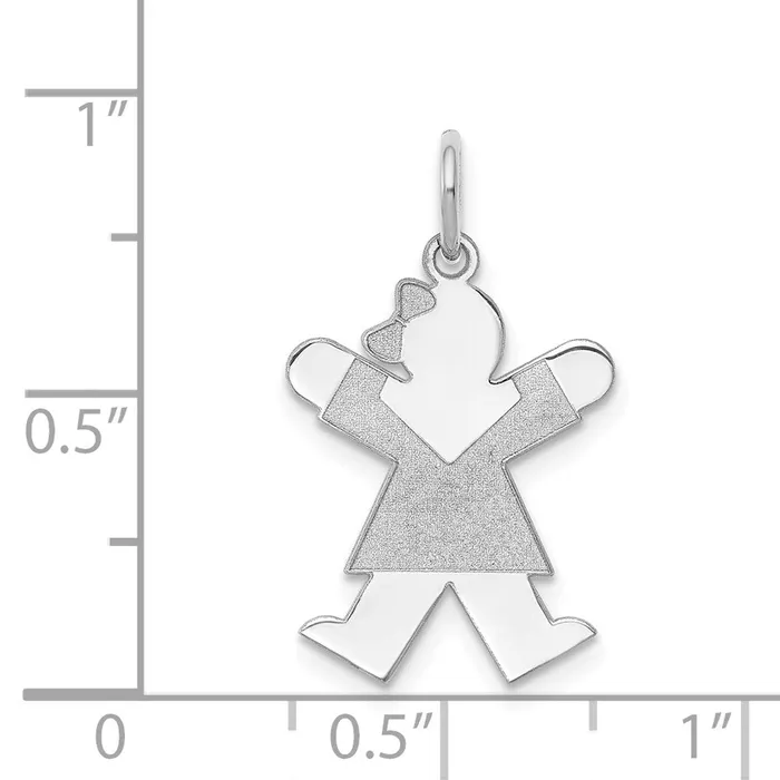 TreasureFineJewelers Charm Necklaces 14k White Gold Kid Charm