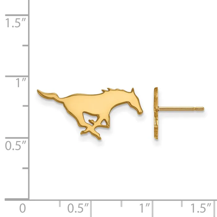 TreasureFineJewelers Earrings 10K Yellow Gold Southern Methodist University Small Post Earrings