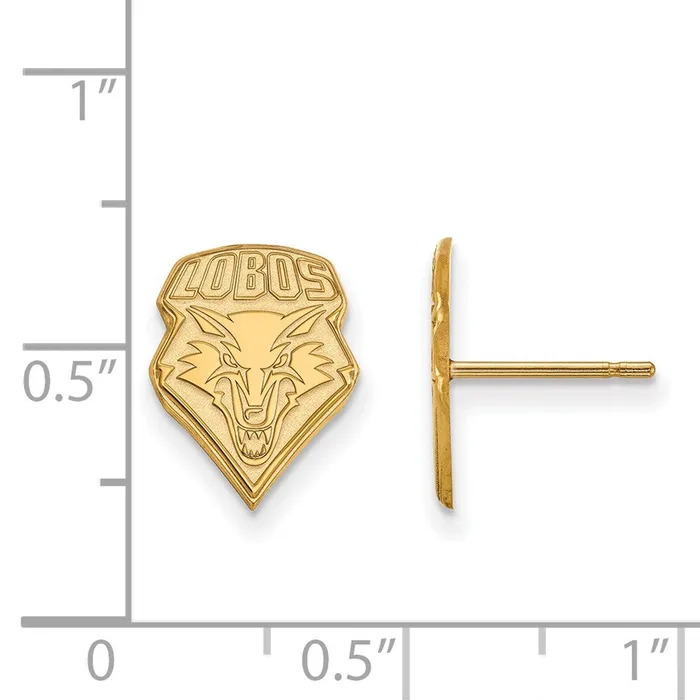 TreasureFineJewelers Earrings 10K Yellow Gold University of New Mexico Small Post Earrings