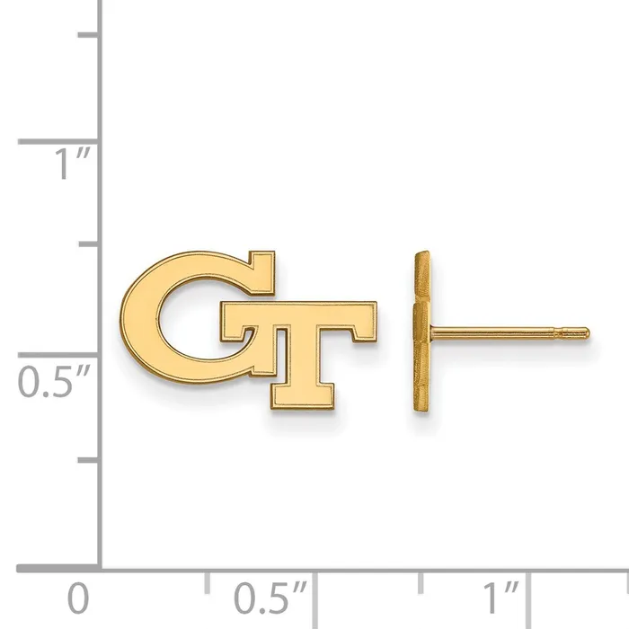 TreasureFineJewelers Earrings 14k Gold Georgia Institute of Technology GT Extra Small Post Earrings