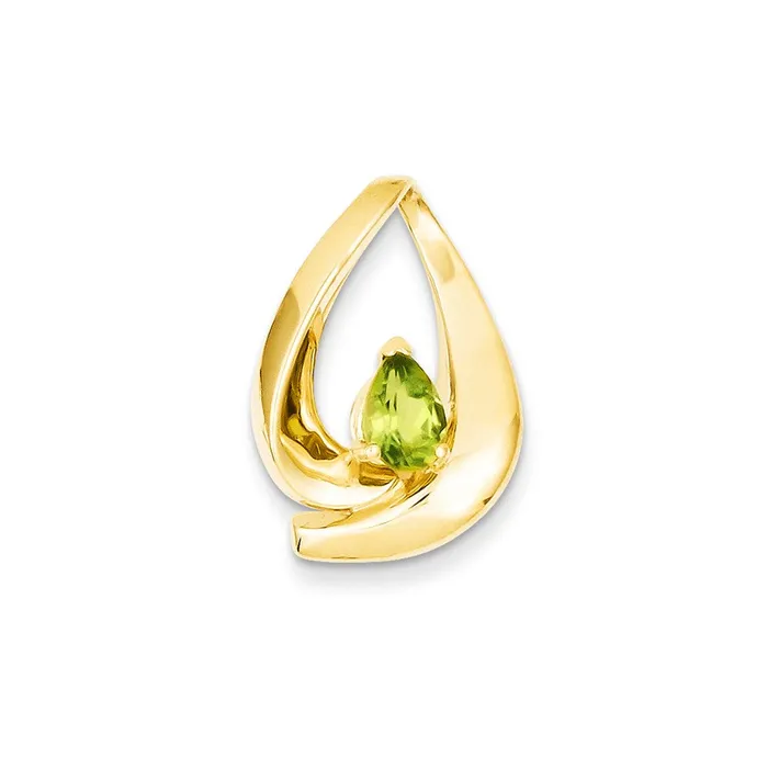 TreasureFineJewelers Earrings 14k Yellow Gold 7x5mm Pear Peridot slide