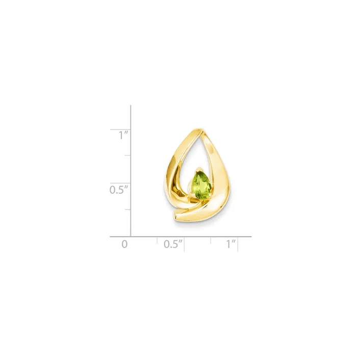 TreasureFineJewelers Earrings 14k Yellow Gold 7x5mm Pear Peridot slide