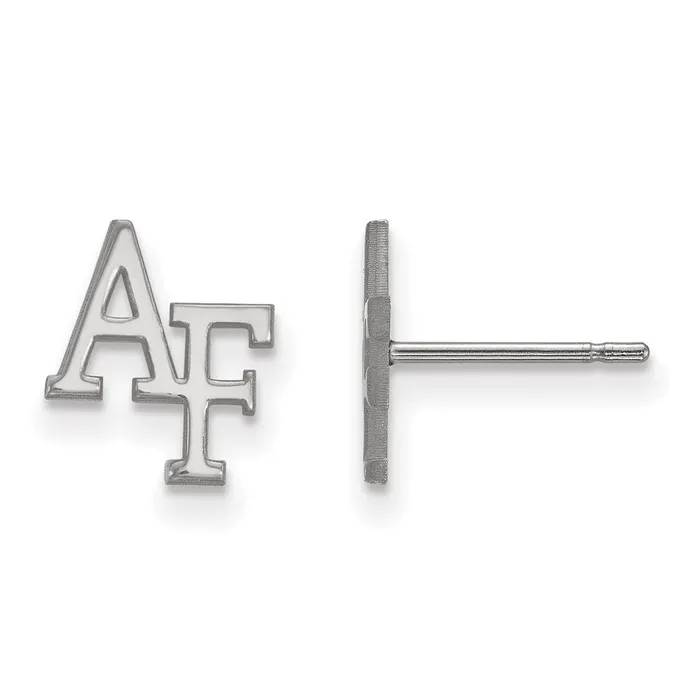 TreasureFineJewelers Earrings Sterling Silver Rhodiumplated United States Air Force Academy AF Extra Small Post Earrings