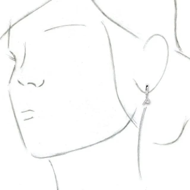 TreasureFineJewelers Earrings Sterling Silver Single Initial P Earring