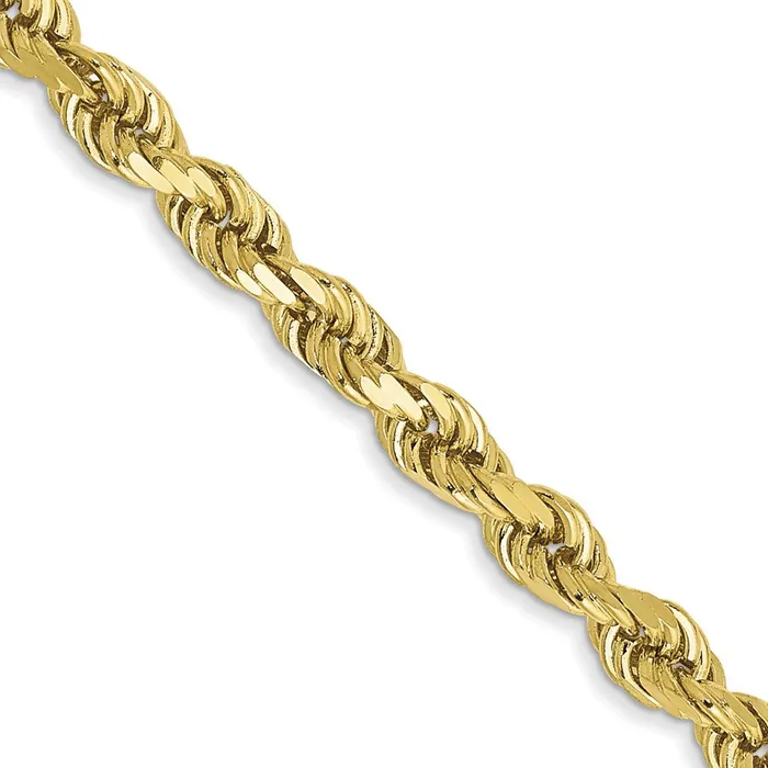 TreasureFineJewelers Necklaces 10k 3mm Diamondcut Rope Chain