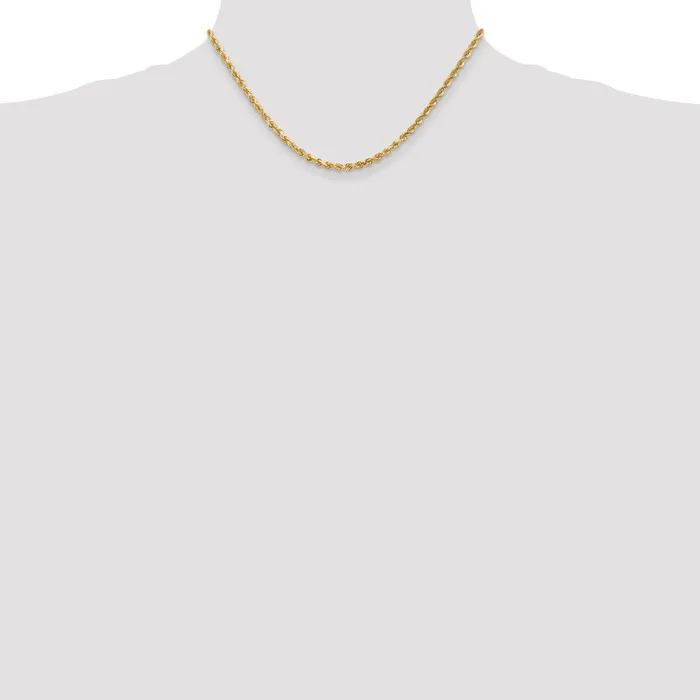 TreasureFineJewelers Necklaces 10k 3mm Diamondcut Rope Chain