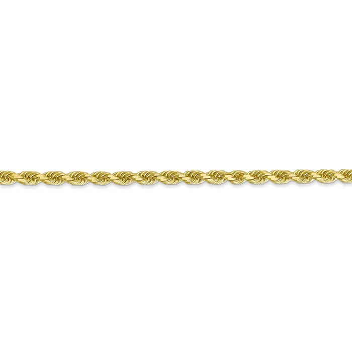 TreasureFineJewelers Necklaces 10k 3mm Diamondcut Rope Chain