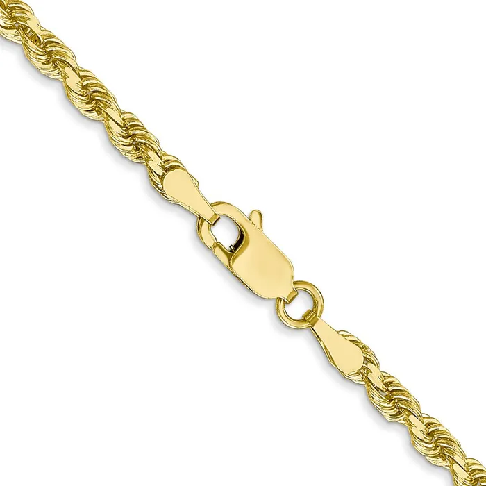 TreasureFineJewelers Necklaces 10k 3mm Diamondcut Rope Chain