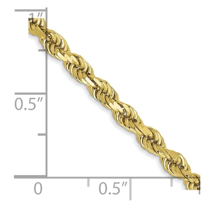 TreasureFineJewelers Necklaces 10k 3mm Diamondcut Rope Chain