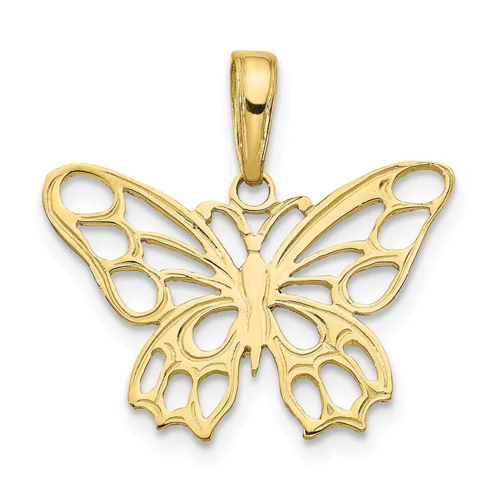 TreasureFineJewelers Necklaces 10K Butterfly Cutout Pendant