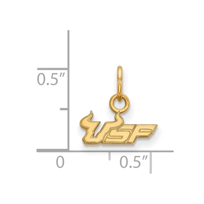 TreasureFineJewelers Necklaces 10k Gold University of South Florida USF Extra Small Pendant