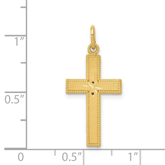 TreasureFineJewelers Necklaces 14k Diamondcut Cross Pendant