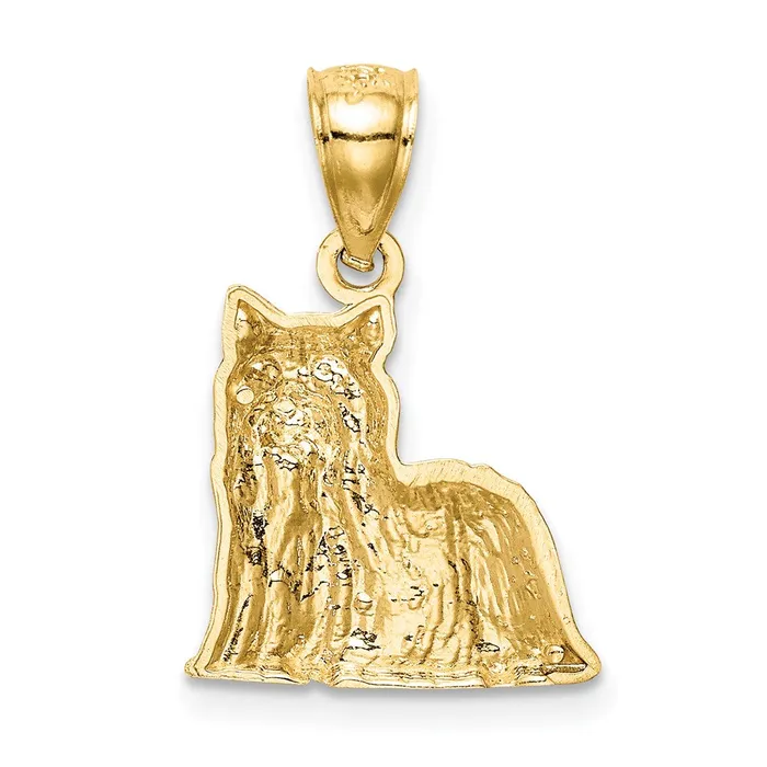 TreasureFineJewelers Necklaces 14K Diamondcut Yorkshire Terrier Pendant