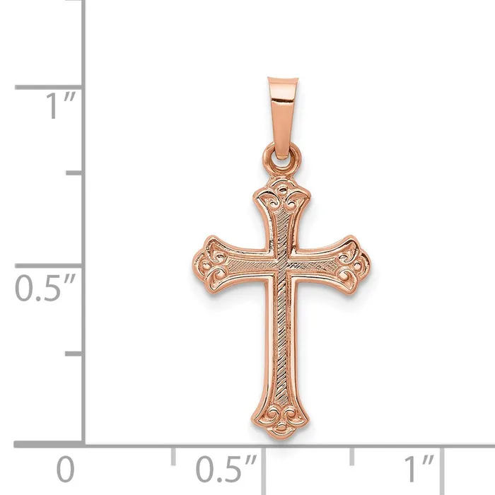TreasureFineJewelers Necklaces 14k Rose Gold Cross Pendant