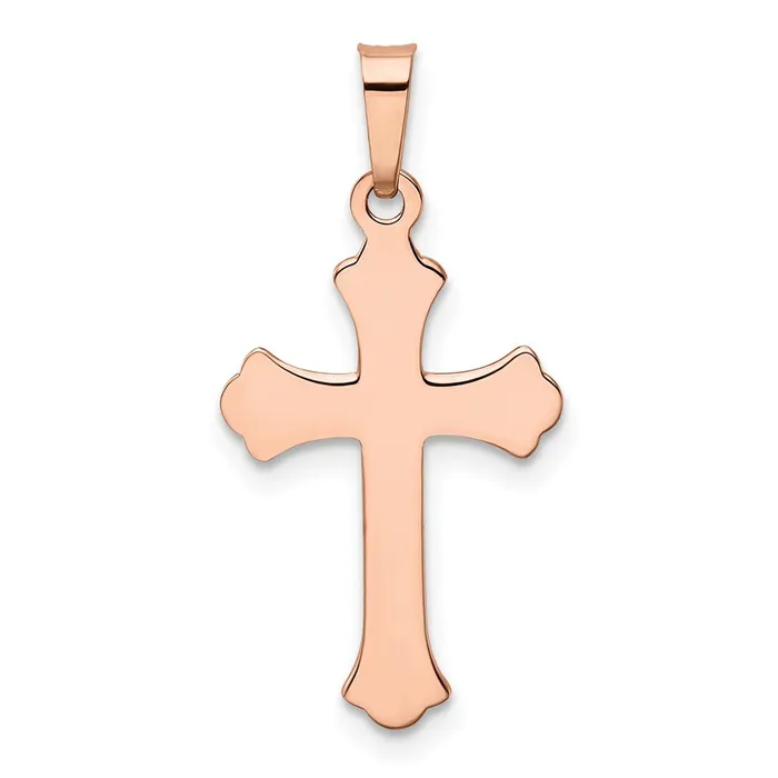 TreasureFineJewelers Necklaces 14k Rose Gold Cross Pendant