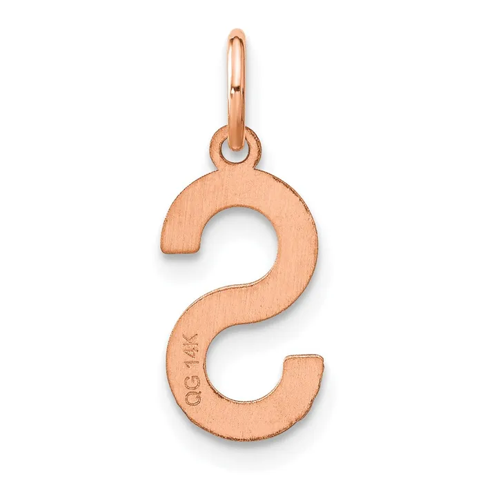 TreasureFineJewelers Necklaces 14k Rose Gold Letter S Initial Pendant